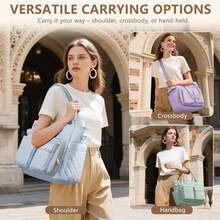 Large Bible Bag With Bible Cover Case For Women, Quilted Church Tote Bag Book Carrying Case W/Shoulder Strap,Bible Study Supplies Journaling Kit Accessories Valentines Day Christian Gift For Women Her - 黑色的 - 查看 9