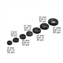 260 Pieces Black Double-Sided Rubber O-Ring Gasket, Insulating Material Cable Seal Kit, Suitable For Homes, Cars And Cables - Waterproof Wire Cover, Storage Box, Multiple Sizes