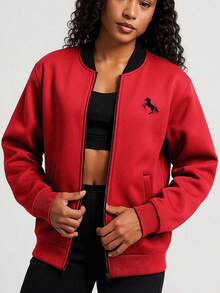 Women's Casual Fashion Jacket, Outdoor Sports Minimalist Coat, Autumn/Winter - Burgundy - View 1