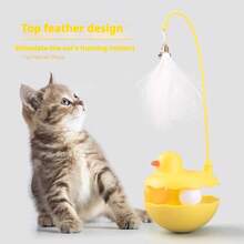 Interactive Cat Toy Teaser Wand With Spinning Top, 3-In-1 Teaser With Rolling Ball Track,  Durable & Chew-Resistant, Detachable Interactive Design, Catnip Dancer For Indoor Cats - Vịt trắng - Xem 5