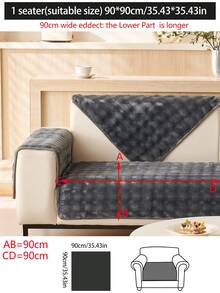 1 件加厚保暖沙发垫套，现代简约防滑毛绒沙发座垫，防尘可洗沙发套，柔软防褪色，宠物友好，适合 L 型沙发和 1/2/3/4 座沙发，适用于卧室、办公室、客厅 - 深灰色 - 查看 18