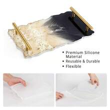 Large Rectangle Tray Silicone Mold Deep Flat Epoxy Resin Casting Mold Ideal For Jewelry Display, Resin Art, And Crafting Projects - Rectangle - View 2