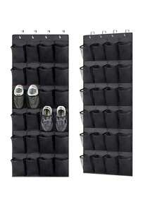 1pc Over The Door Shoe Organizer Hanging Closet Holder Hanger Storage Bag Rack With 24 Large Mesh Pockets - Multicolor - View 8