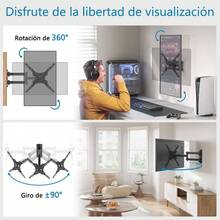 Soporte para TV Movible para Pantalla, para 14 a 55 Pulgadas de Televisin, Articulado Anti - Reflejos Base de 3 Brazo, Mount con e Inclinacin, Extensible 65 - 400mm, Carga 30kg, VESA 400x400mm - X400 - Ver 3