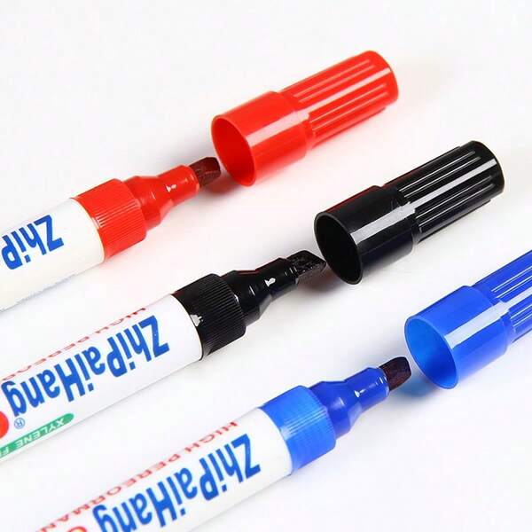 1pc Broad Tip Large Capacity Marker Pen, Available In Black, Blue, Red, Oil-Based Broad Tip Pen, Waterproof, Quick-Drying, Durable, Suitable For Courier, Logistics, Graffiti, Drawing, Oil Painting