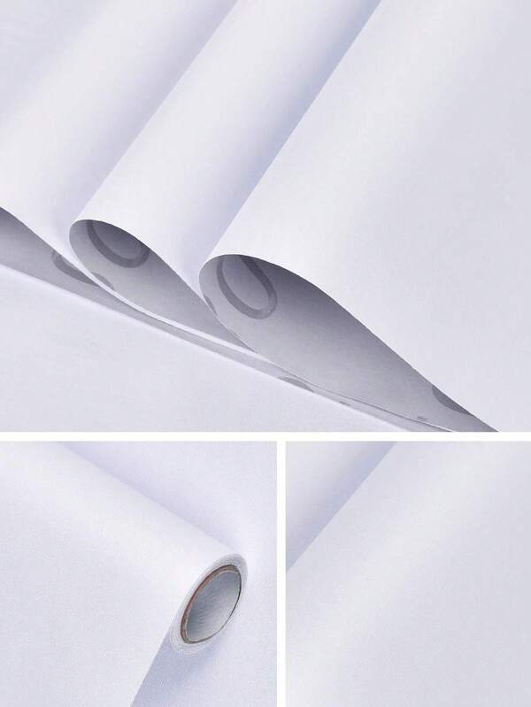 Thick Matte White Self-Adhesive Waterproof PVC Wallpaper, Removable Without Trace - Easy To Peel And Stick, Matte White Contact Paper For Home Wall Decor, Furniture Surface Renovation