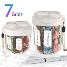 7-Compartment Pill Organizer, Pill Box Suitable For 7 Days/Week, 7 Large Compartments Portable Supplement Container, Large Capacity Plastic Travel Pill Box, Available In Large And Medium Sizes - Multicolor - View 1
