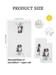 2 buc acuarelă drăguț Bernese Mountain Dog model prosoape de bucătărie fermă decor bucătărie lavete de vase petrecere de vacanță prosoape de baie potrivite pentru masa din bucătărie sufragerie
