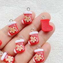 10/16 sztuk eleganckich, żywicznych, miniaturowych ozdób świątecznych w kształcie piernikowego ludzika – naszyjnik, bransoletka, kolczyki, brelok i akcesoria do torebek – z otworami do łatwego zawieszania, idealne dodatki na prezent – idealne prezenty świąteczne