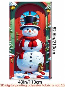 1 Stück Weihnachtsmann Tür Abdeckung Dekoration, 88,9x200,66cm Polyester Tür Abdeckung, einfach zu installieren & zu entfernen, fleckresistente Schneemann-Themen Tür Dekoration, Mehrzweck Feiertags Heim Dekoration für Weihnachten, Halloween, Winterzeit, Eingangsbereiche & große Feiertags Zusammenkünfte Weihnachtsdekorationen Weihnachtsgeschenke Weihnachtsdekoration