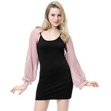 Women's Summer Bolero Shrug Long Sleeve Shawl Cropped Cardigans For Wedding Bride Dresses{"Size_name":"OneSize","Color_name":"DarkPink"} - DarkPink - View 5