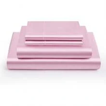 Silky Soft Pink Twin XL Satin Bed Sheets Set, 1 Deep Pocket Fitted Sheet + 1 Flat Sheet + 1 Pillowcase,  In 2025 - 粉色 - 查看 3