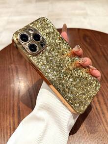 Luxury Shiny Glitter Gold Phone Case Compatible With Iphone 17 Pro Max/17 Pro/17 Air/17/16e, Full Coverage Anti-Drop, Minimalist Acrylic Hard Shell - Gold-for IPhone 17 Series - View 4