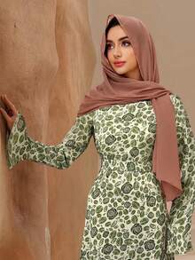 Women's Elegant Ruffle Trim Tie-Waist Flare Sleeve Dress, Spring/Summer