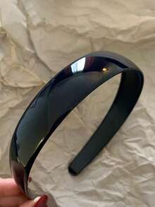 3pcs/1pc 38cm/14.96in Circumference Black, White, Tortoiseshell Glossy Thick Elastic Basic Solid Color Headband, Minimalist Style, Fashionable Versatile, High-End Elegant Quality Hair Accessories Suitable For Daily Wear, Casual, Party, Commute, Vacation, Hairstyling, Washing Face, Bathing, Makeup, Outfit Matching