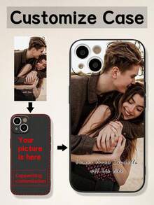1pc Customized Photo Phone Case, Personalized Picture Phone Cover, Phone Case With Custom Image, Anniversary Gift