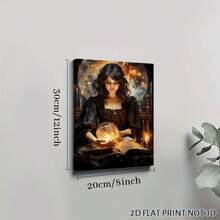 2D Flat, Posters & Prints 1pc Witch Magic Oil Painting Framed Wall Art - Canvas Prints Poster, Ideal For Home, Office Wall Decor, Family Gift, Living Room Bedroom Wall Decor For Halloween Halloween Decor - Multicolor - View 6