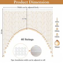 Arched Crystal Beaded Curtain Fringe Hippie Room Divider Hanging Door String Curtain For Doorway Window Hallway Home Decor - Champagne - View 5