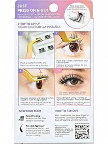 Pestañas postizas KISS, grupos de pestañas, postizas, Airy Wispy', 12 mm a 14 mm, incluye 12 piezas de pestañas preadheridas, aptas para lentes de contacto, fáciles de aplicar, pestañas en tiras - 1 - Ver 9