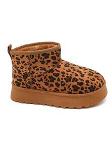 Thick Sole Lined Boots - Classic Comfort - Léopard - View 2