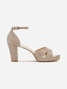 Sparkly Platform Heels Women's Summer Evening/Party Shoes - Gold - View 3