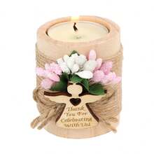 1/6/12 件木制蜡烛套装，适用于婚礼餐桌中心装饰、婚礼、洗礼礼物、婴儿生日派对回礼、新娘送礼会婚礼回礼、家居装饰 - 彩色 - 查看 9