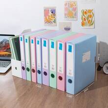 Thick File Box, PP Document Storage Box, A4 Contract File Folder, Accounting Voucher Organizer - Multicolor - View 2