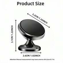1pc Black/Silver Alloy Magnetic Car Phone Holder, A Universal Dashboard Phone Mount That Fits Any Vehicle, Easily Installed On The Dashboard To Provide A Convenient Phone Placement - Magnetic Bracket - View 3
