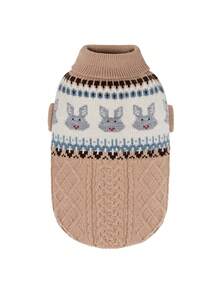 Vintage Rabbit Fairisle Pet Sweater, Warm & Cozy For Dogs & Cats, Autumn/Winter