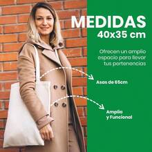 Pack de Bolsas Tote Bag Ecolgicas de Manta Cruda Algodn Bolsa de Manta para Pintar y Personalizar 40x35 Fabricadas en Mxico Bolsas de Regalo Mayoreo Resistentes UNDA - Paquete 10 - Ver 6