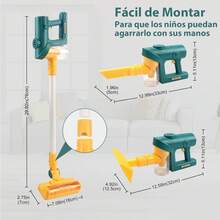 Adecuado para aspiradora de juguete para niños, aspiradora de juego de limpieza con luces y sonidos, viene con 7 ventosas funcionales, regalo educativo realista de juego de roles, adecuado para niños y niñas de 3 años en adelante - 1 - Ver 7