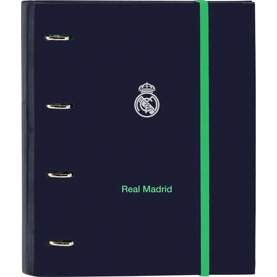 Real Madrid 4 孔活頁夾 35 毫米帶替換芯皇家馬德里 2nd Kit 25/26 - 帶彈性封口和金屬環的整理文件夾，A4 紙張格式，兼容封面、替換芯和分隔板，非常適合學校或學院⚫ 免費送貨 ✅ 24/48 小時內送達西班牙（半島） - 彩色 - 查看 1