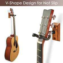 SNIGJAT Guitar Hanger, 2 Pack Hardwood Guitar Wall Mount Holder Stand For Acoustic Guitar, Bass, Banjo, Mandolin, Musical Instruments Accessories - 白色 - 查看 11