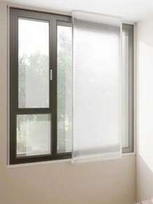 1Pc, Winter Window Insulating And Warm Curtain, Windproof, Soundproof, Sealing Film, Self-Adhesive Bubble Insulation Film, Removable Door Curtain - White With White Edges - View 8