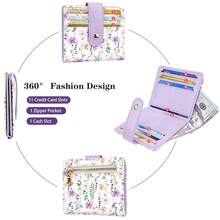 Small Wallets For Women Slim Minimalistfor Bifold Credit Card Holder For Pocket Or Purse, White Daisy{"Color_name":"WhiteDaisy"} - 多色8 - 查看 7