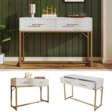 Comò con 2 cassetti alto 75 cm, cassettiera per camera da letto, credenza bianca, cassettiera, cassettiera per camera da letto, bianca - H75/L100/P45 cm