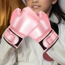 Par De Guantes De Boxeo para Niños Guantes De Entrenamiento De Boxeo Rosas para Niñas Guantes Tailandeses De Kickboxing De Espuma De Esponja Adecuados para 8-12 Años - 1 - Ver 5