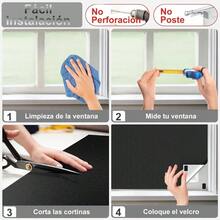 Persianas Opacas Porttiles, Cortinas Opacas Porttiles, Persianas Opacas para Ventanas, Viene con bolsa, regla, cinta, Aislamiento trmico y luminoso, adecuado para dormitorio, coche 400x145cm - 300x145cm - Ver 7