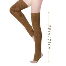 V28 Long Leg Warmer, Women's Men 80s Party Ribbed Knit Dance Sports{"Color_name":"Hole71-Camel"} - 多色28 - 查看 3