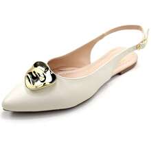 Women's Flat Slingback Sandal Comfortable Everyday Social Shoe - 米色 - 查看 1