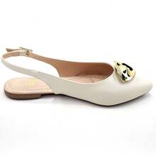 Women's Flat Slingback Sandal Comfortable Everyday Social Shoe - 米色 - 查看 6