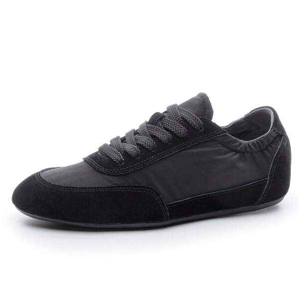 Genuine Leather Comfortable Casual Shoes Lace-Up Color-Blocking Women's Sports Sneakers
