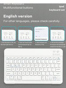 键盘保护套，带可拆卸无线蓝牙键盘和鼠标，内置150mAh电池，兼容iPad，带Apple Pencil插槽，适用于iPad 5/6/7/8/9/10和iPad Air 3/4/5/6（10.2/10.5/10.9/11英寸） - 灰色