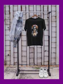 Playera Negra Para Caballero Dia De Muertos "Catrina De Luz" - Negro - Ver 6