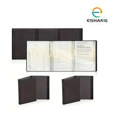 Cartera plegable de identificación, delgada y ligera, con espacio para 3 tarjetas y ranura con ventana para tarjeta de identificación o tarjeta de visita, diseño profesional negro, esencial para viajes, decoración de habitación - Negro - Ver 1