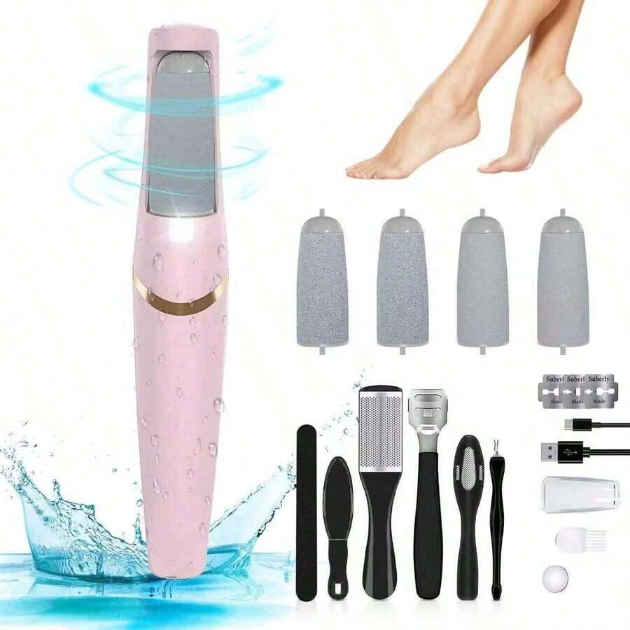 Callus Remover Electronic Foot File, Rechargeable Electric Foot File For Callus Removal, Professional Feet Care Tool For Smoothing Rough Skin And Removing Hard Dead Skin White