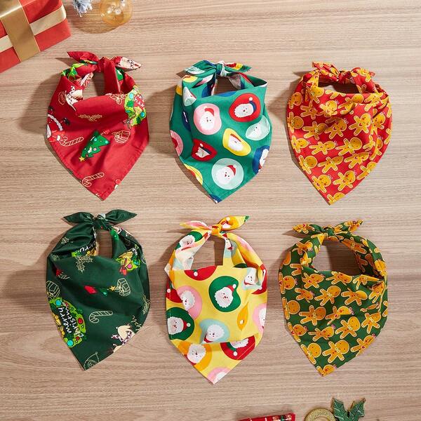 2 Peças Bandana de Natal de Poliéster Macio, Adequada para Cães e Gatos, Ideal para Festas de Natal e Comemorações de Animais de Estimação