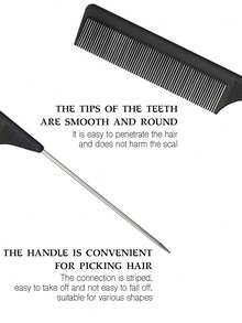 1件/3件/4件/5件装竹木柄美发刷套装，包含染发刷、胡须刷、挑染刷、梳子，男女通用染发工具套装 - 彩色 - 查看 5