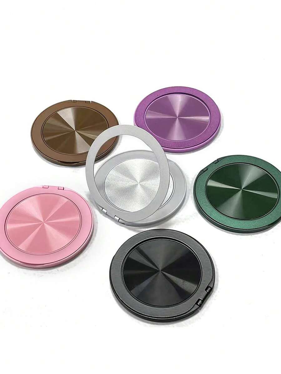 1pc Metal Phone Holder Sticker, Slim & Elegant 360° Rotating Invisible Desktop Stand, Suitable For Any Phone Case, Convenient For Watching Videos And Sports - Multicolor - View 1