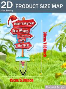 Klassischer, langanhaltend Kunststoff Outdoor Weihnachts- und Neujahrsschilder, ohne Strombedarf, ideal für Feiertags-Gartendekoration